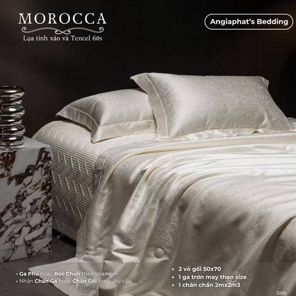  Set Chăn Ga Lụa Tinh Xảo Mix Tencel MOROCCA - Màu 3 