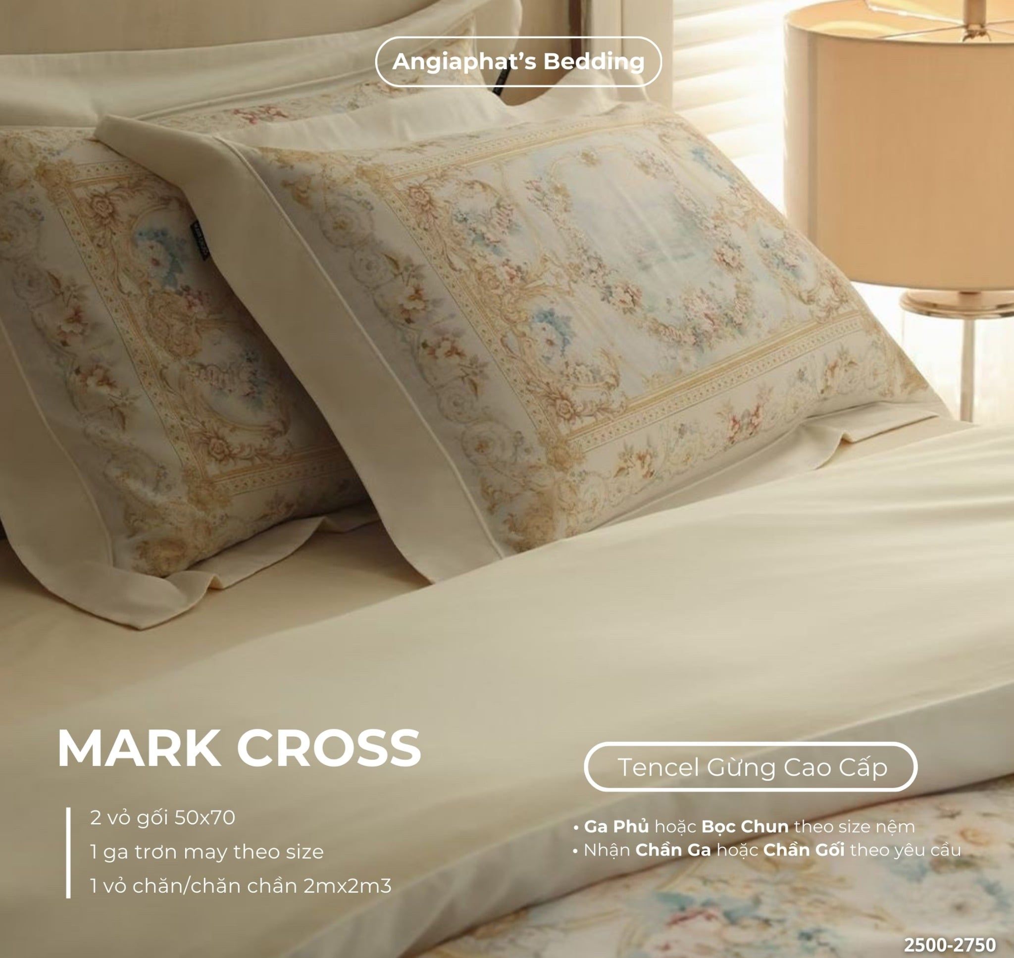  Set Chăn Ga Markcross - Lụa Tencel Gừng 3 