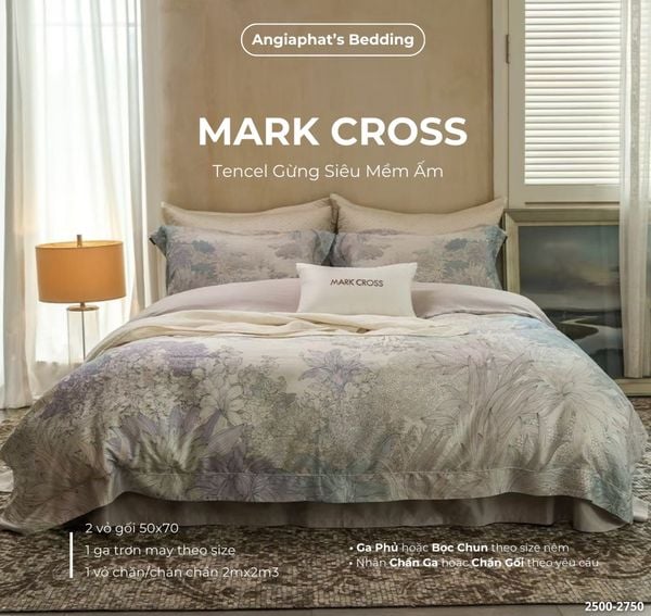  Set Chăn Ga Markcross - Lụa Tencel Gừng 4 