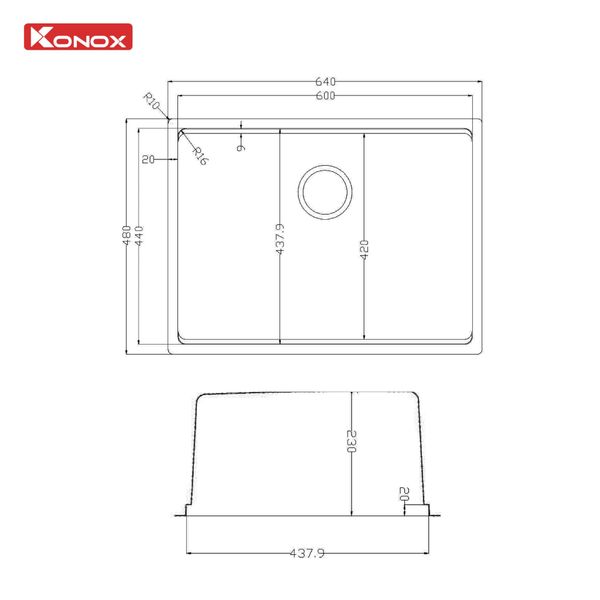 Chậu rửa bát Konox  Tari 6448SM