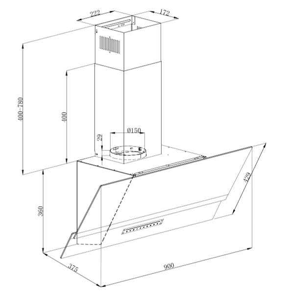 Hút mùi áp tường Hafele HC-H902WB 533.87.379