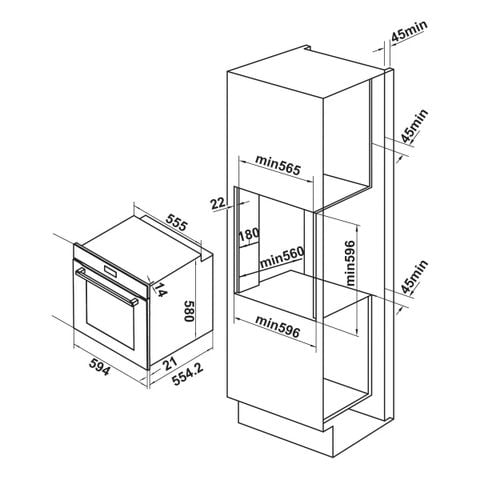 Lò nướng âm tủ Hafele HC-O812B 538.01.284