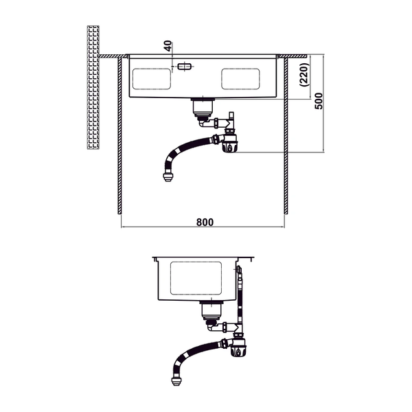 Chậu âm Hafele 567.24.484 Titan