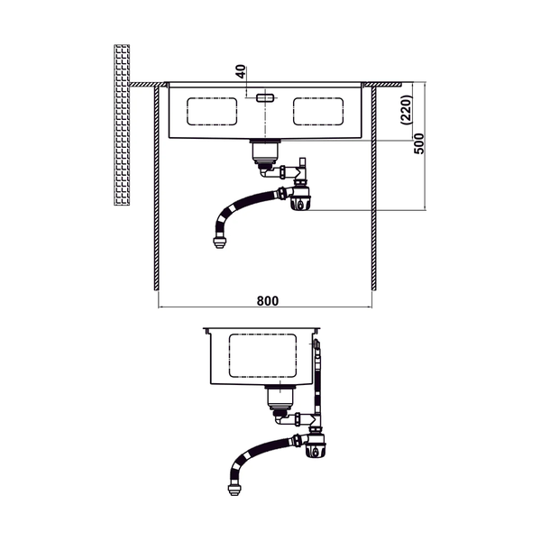 Chậu âm Hafele 567.24.486 Titan
