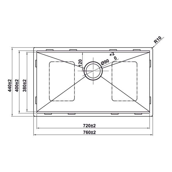 Chậu âm Hafele 567.24.487 Màu đen