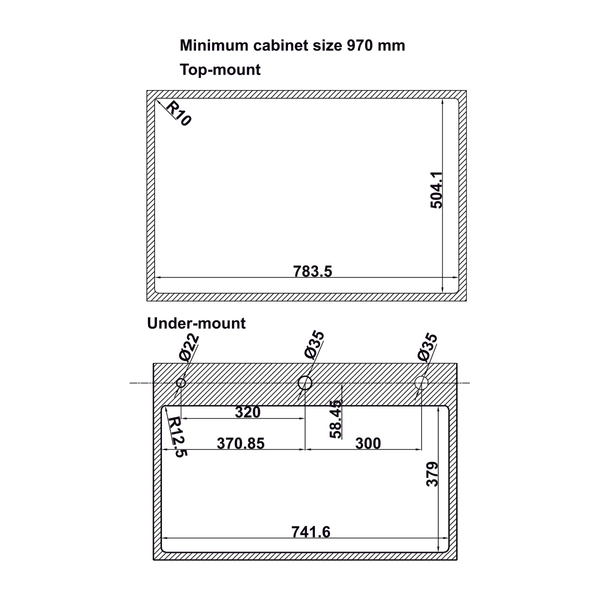 Chậu âm Hafele 567.24.489 (Màu đen)