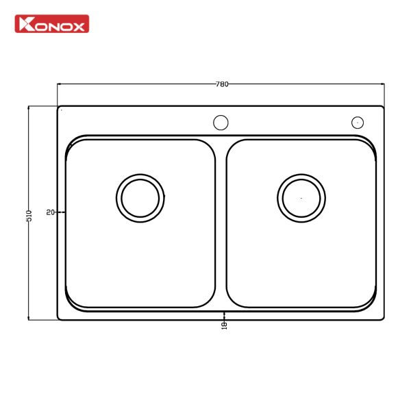 Chậu rửa bát Konox R50 Tari 7851TD