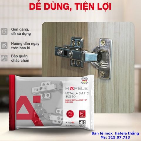 BẢN LỀ DIY INOX HAFELE THẲNG 315.07.113