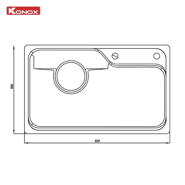 Chậu rửa bát âm inox Konox Dekor 8250TS