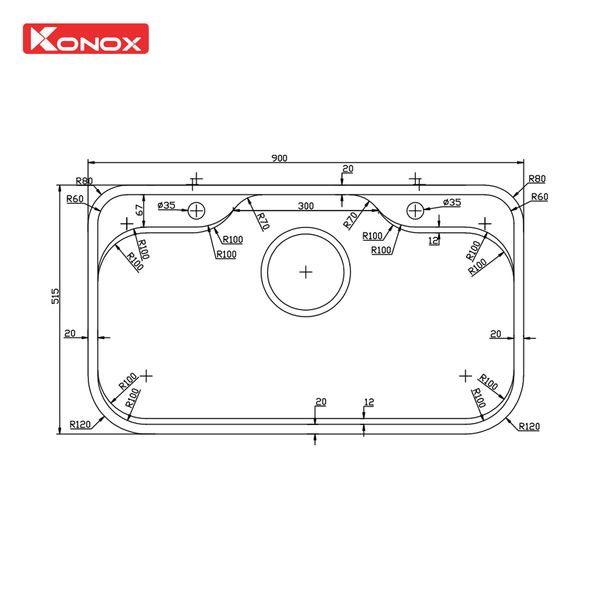 Chậu rửa bát phong cách Nhật chống xước Konox Tari Smart 9051
