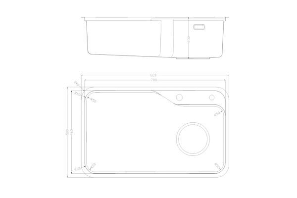 Chậu âm Nobinox NOVA A182 Tặng Vòi rửa dây rút Nobinox NX202