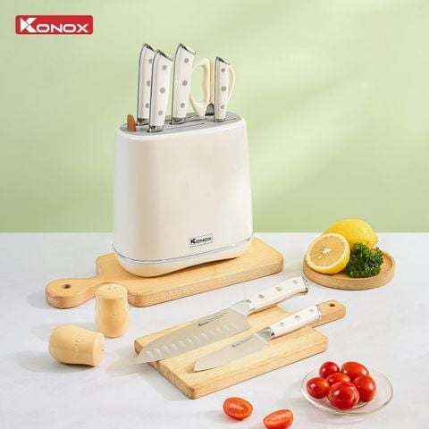 Bộ dao làm bếp 5 món cao cấp Konox Haper Grey