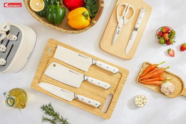 Bộ dao làm bếp 5 món cao cấp Konox Haper Grey