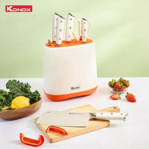 Bộ dao làm bếp 5 món cao cấp Konox Haper Orange