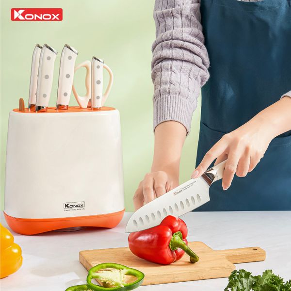 Bộ dao làm bếp 5 món cao cấp Konox Haper Orange