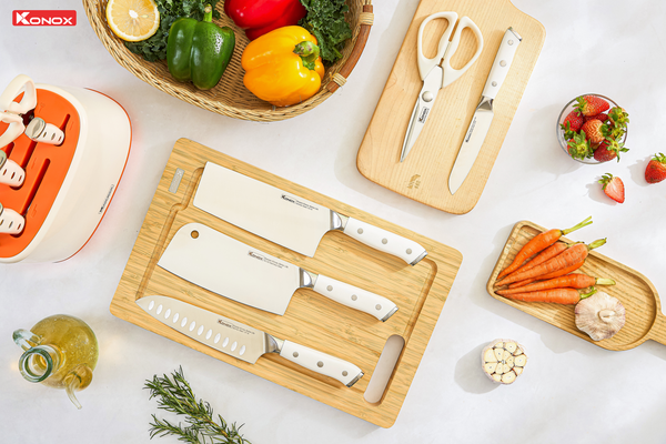 Bộ dao làm bếp 5 món cao cấp Konox Haper Orange