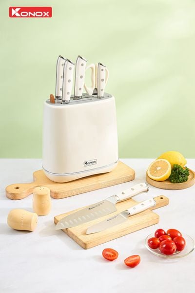Bộ dao làm bếp 5 món cao cấp Konox Haper Grey