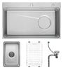 Chậu rửa 1 hố Inox 304 chống xước GrandX GX7650SV Volcano