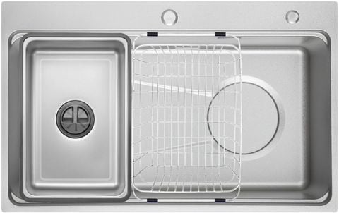 Chậu rửa 1 hố Inox 304 chống xước GrandX GX8050SV Volcano