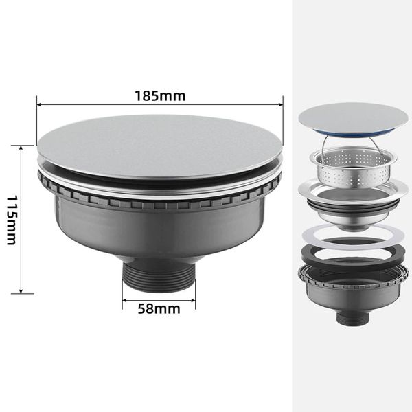 Chậu rửa 1 hố lắp âm Inox 304 chống xước GrandX GX8045LV Volcano