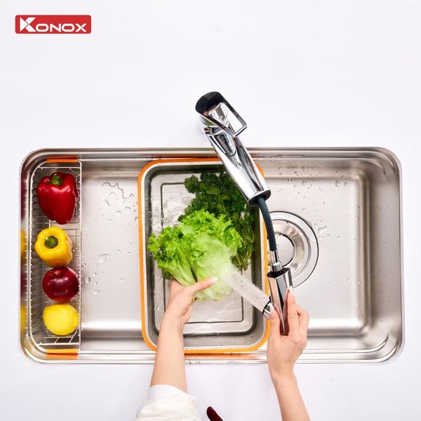 Chậu rửa bát âm Konox Tari Smart 8047 Tặng bộ dao 7 món Gouter