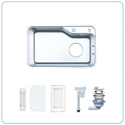 Chậu âm Nobinox NOVA A182 Tặng Vòi rửa dây rút Nobinox NX202