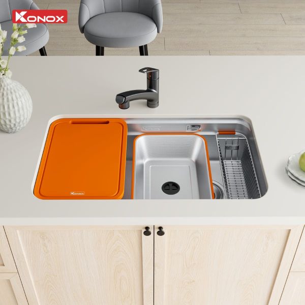 Chậu rửa bát âm Konox Tari Smart 8047 Tặng bộ dao 7 món Gouter