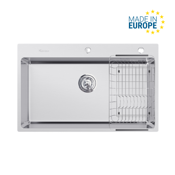 Chậu rửa bát âm tủ Konox STELO 790 Tặng vòi dây rút Alto Chrome