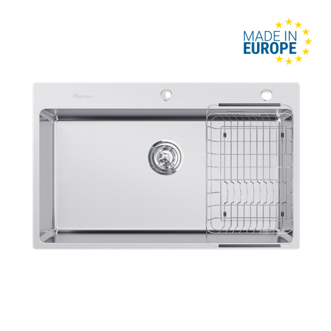 Chậu rửa bát âm tủ Konox STELO 790 Tặng vòi dây rút Alto Chrome