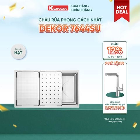 Chậu rửa bát âm Konox KN7644SU Dekor Tặng vòi vira chorme
