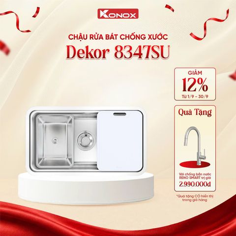 Chậu rửa bát âm Konox Dekor 8347SU Tặng  Vòi rửa Reno Smart