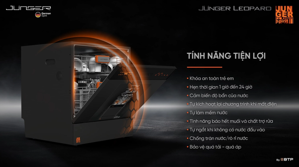 Máy Rửa Bát Junger Leopard DWJ-136-VG