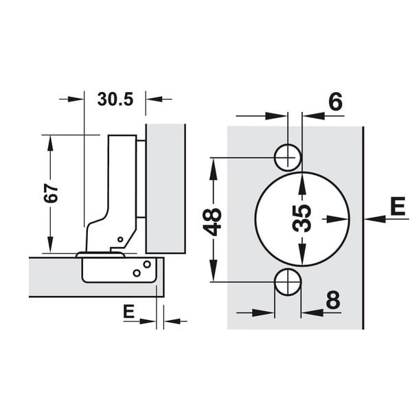 BẢN LỀ DIY INOX HAFELE CONG 315.07.114