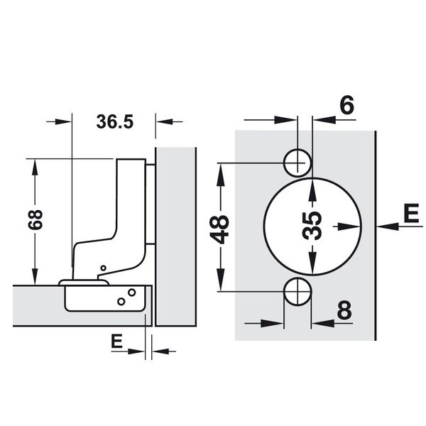 BẢN LỀ DIY INOX HAFELE LỌT 315.07.115