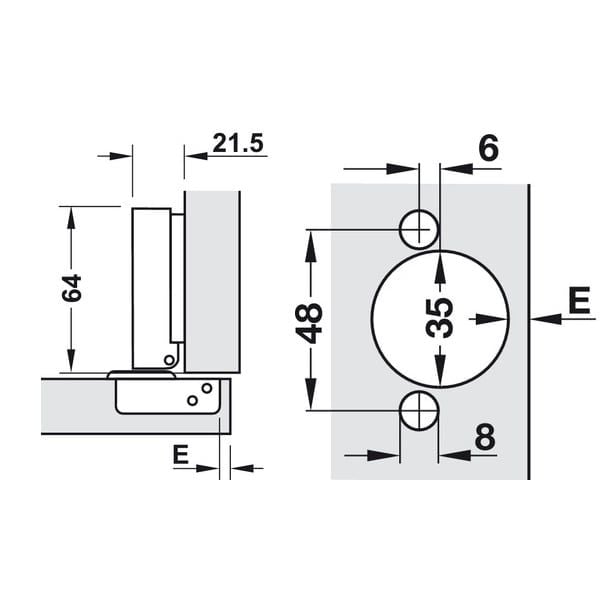 BẢN LỀ DIY INOX HAFELE THẲNG 315.07.113