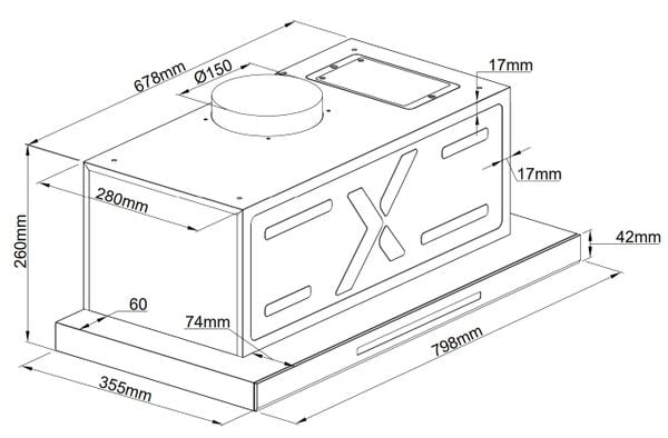 Máy hút mùi âm tủ GrandX GX H80F85B