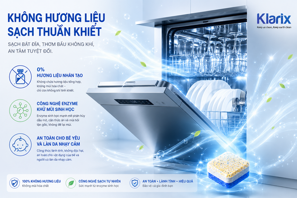Viên Rửa Bát Klarix Túi 30 Viên Không Hương, Màng Bọc Tự Tan