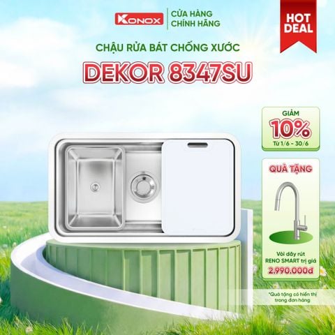 Chậu rửa bát âm Konox KN8347SU Dekor Tặng  Vòi rửa Reno Smart