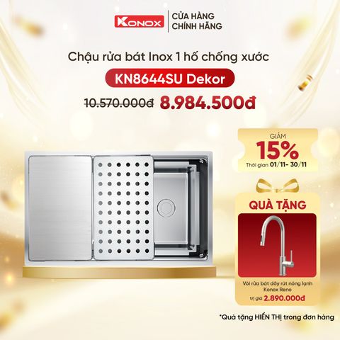 Chậu rửa bát âm Konox KN8644SU Dekor TẶNG VÒI RỬA RENO