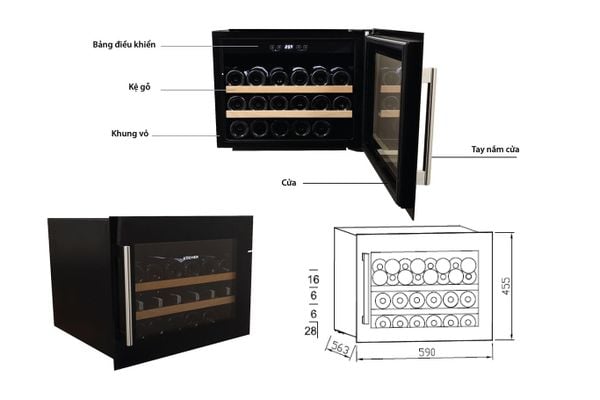 Tủ rượu vang Kocher KWEU-1128B