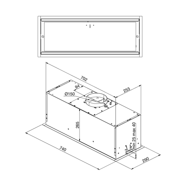 Máy hút mùi âm tủ Malloca Line Light K750B