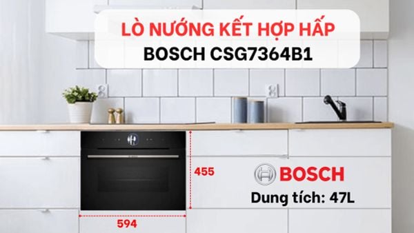 Lò Nướng Kèm Hấp Bosch Âm Tủ CSG7364B1 Series 8