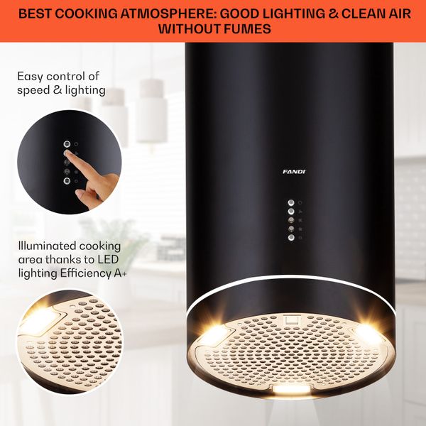 Máy hút mùi đảo Fandi FD-8899ID SMART BLACK