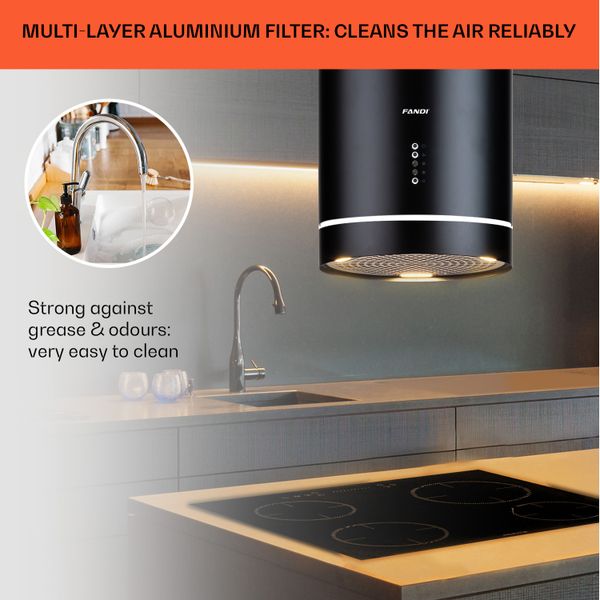 Máy hút mùi đảo Fandi FD-8899ID SMART BLACK