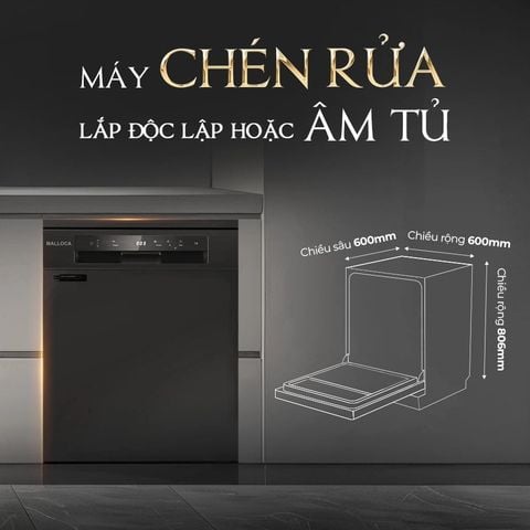 Máy rửa bát độc lập Malloca MDW155035TD