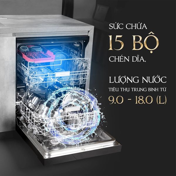 Máy rửa bát độc lập Malloca MDW155035TD