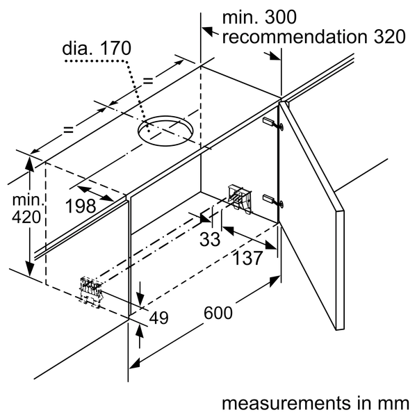 Hút mùi âm tủ Bosch DFS067A51B Serie 4