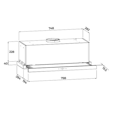 Máy hút mùi âm tủ Malloca MH800TC 800mm