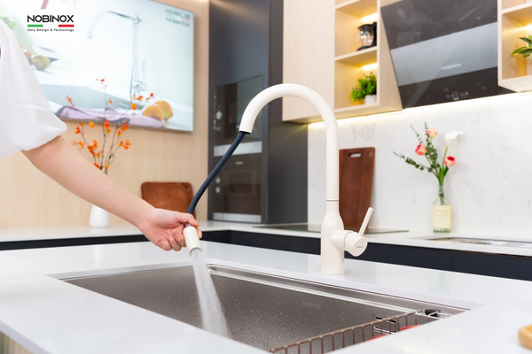 Vòi rửa bát dây rút Nobinox AQua NX661B