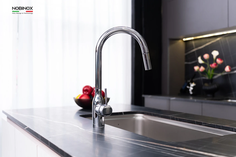 Vòi rửa bát dây rút Nobinox AQUA NX660N